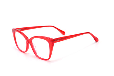 Women Urban Eyeglasses: Pat - Red -SpaceSMART Eye Clinic (Diagonal View)